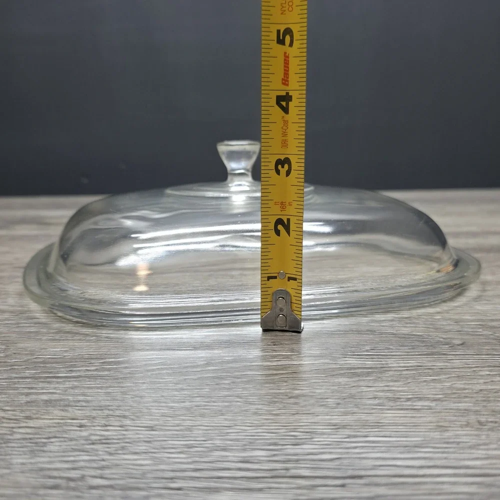 Pyrex Square Casserole Lid - Part# P-12-C - High Top Clear Lid - Small Handle